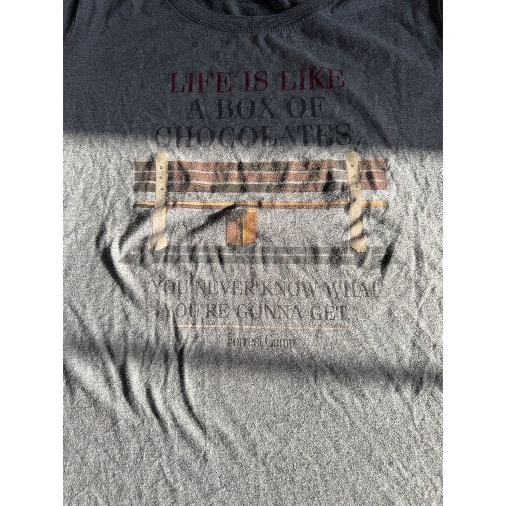 Forrest Gump Graphic T-Shirt Gray Womens Ripple Junction Cotton Blend Size 4X